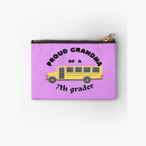 Item preview, proud grandma of a 7th grader, school bus graphic designed and sold by Jessi-Sketches.