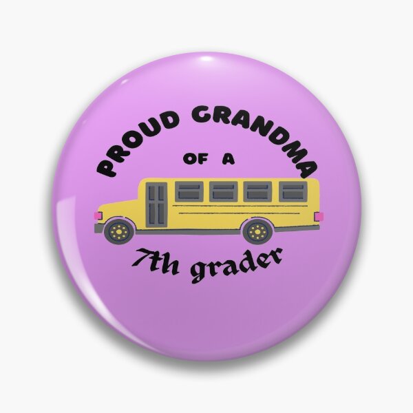 Item preview, proud grandma of a 7th grader, school bus graphic designed and sold by Jessi-Sketches.