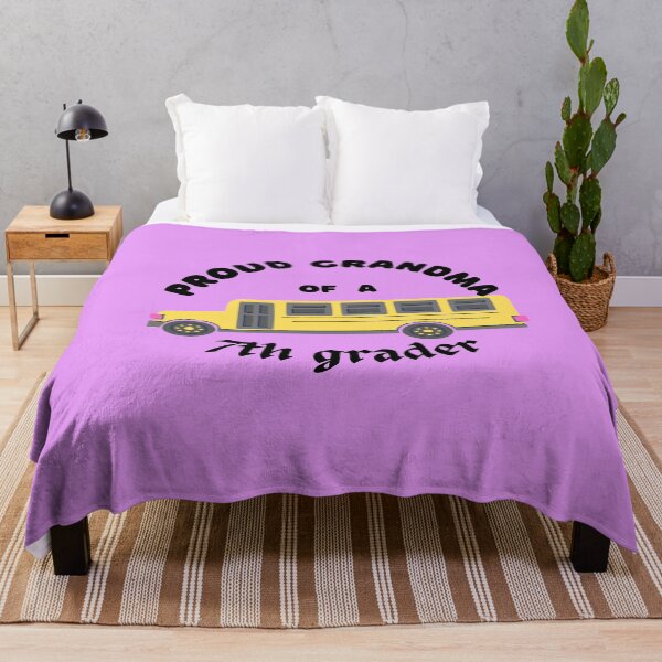 Item preview, proud grandma of a 7th grader, school bus graphic designed and sold by Jessi-Sketches.