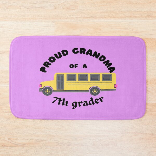 Item preview, proud grandma of a 7th grader, school bus graphic designed and sold by Jessi-Sketches.