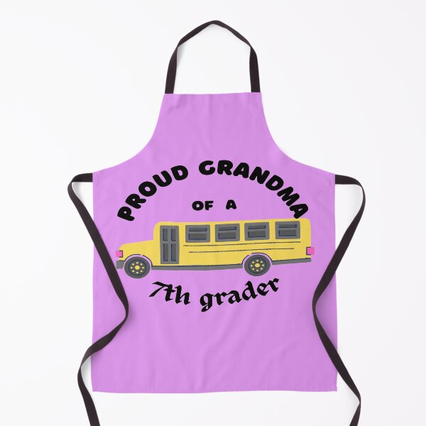 Item preview, proud grandma of a 7th grader, school bus graphic designed and sold by Jessi-Sketches.