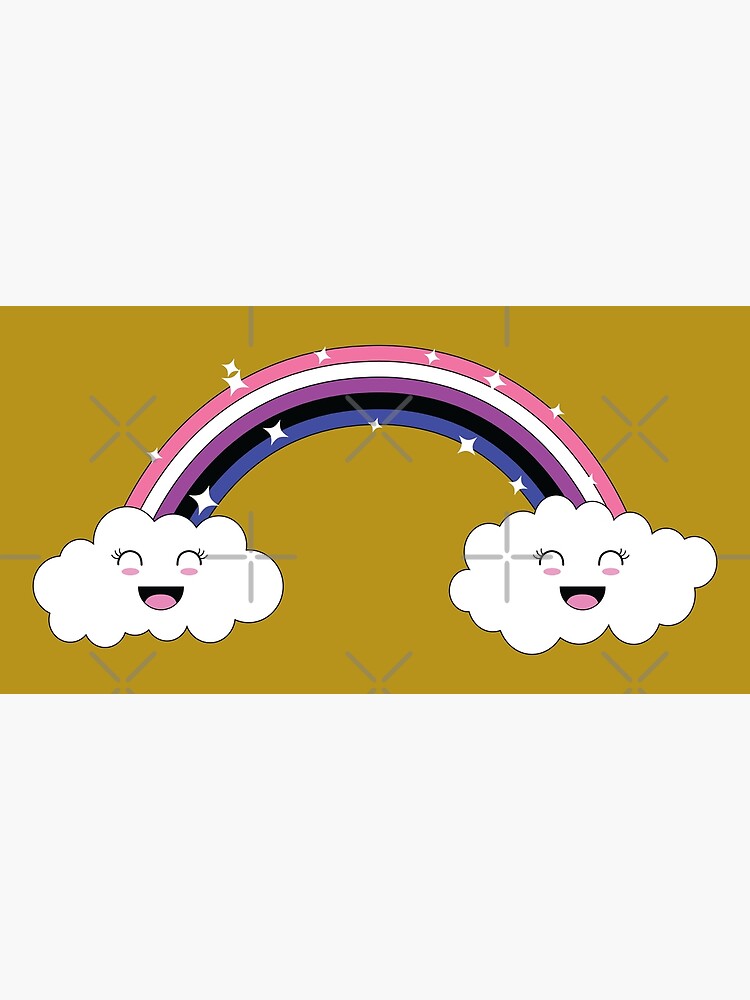 Kawaii Rainbow And Clouds Genderfluid Pride Flag Poster For Sale By