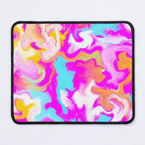 Item preview, Groovy swirls - hot pink, aqua, yellow colorful marbled pattern designed and sold by thephoenixsoul.