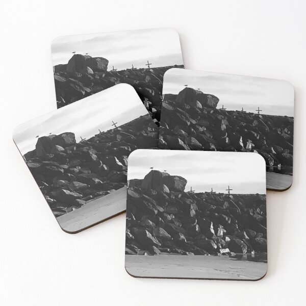Item preview, Crosses & Birds Atop The Barview Jetty, Rockaway Beach, Oregon designed and sold by Unnecessary Press.