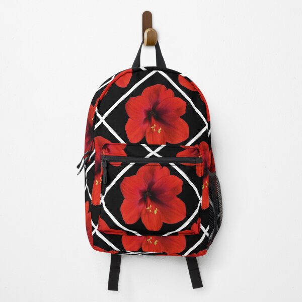 Item preview, Red Hibiscus Flowers Diagonal Repeat on Black 5748 designed and sold by Art in My Loft.