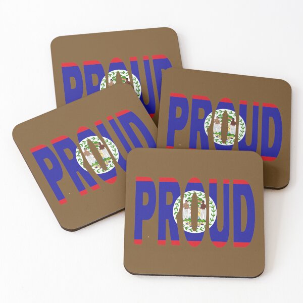 Item preview, Belize Flag Design in The Word Proud - Belmopan - Soca Mode designed and sold by Soca-Mode.