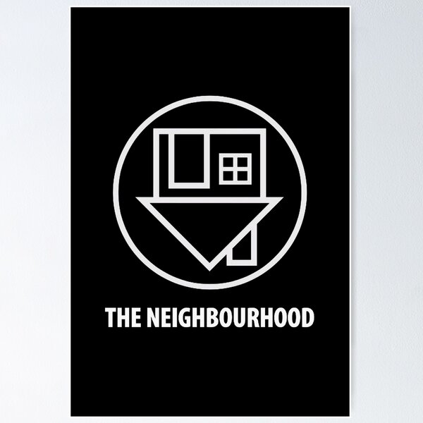 The Neighbourhood band logo. THE NBHD logo. Green, pink and orange