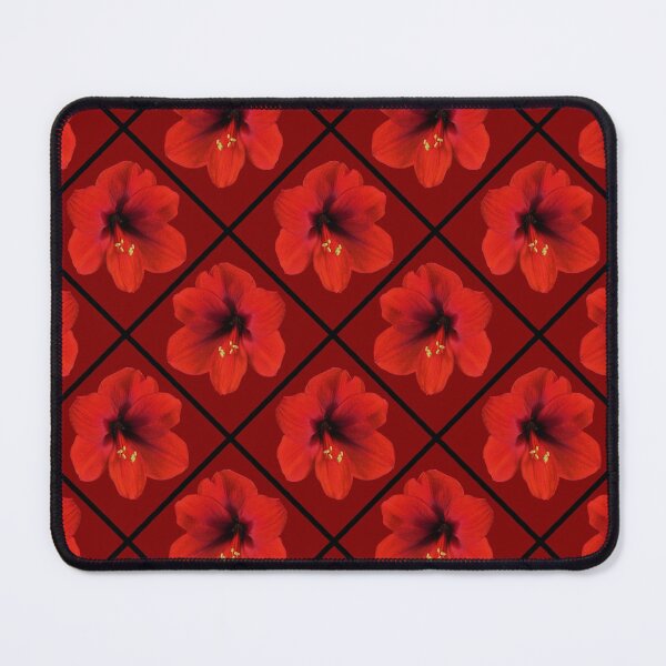 Item preview, Red Hibiscus Flowers Diagonal Repeat on Dark Red 5748 designed and sold by Art in My Loft.