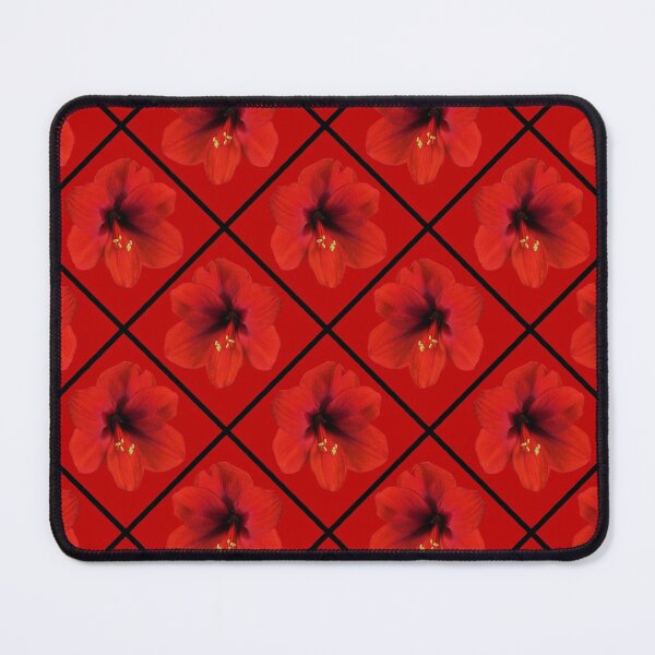Item preview, Red Hibiscus Flowers Diagonal Repeat on Red 5748 designed and sold by Art in My Loft.