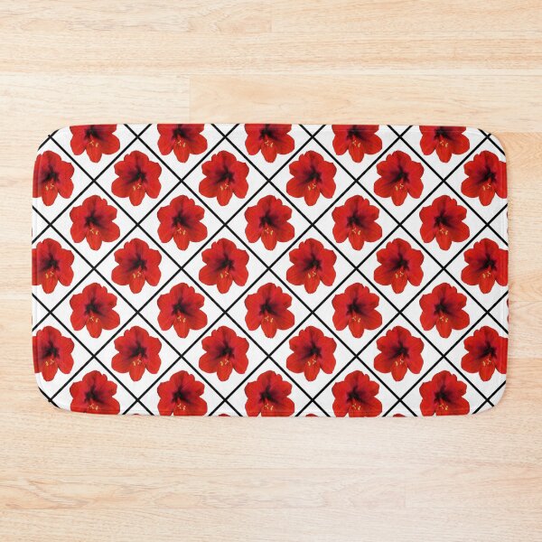 Item preview, Red Hibiscus Flowers Diagonal Repeat on White 5748 designed and sold by Art in My Loft.