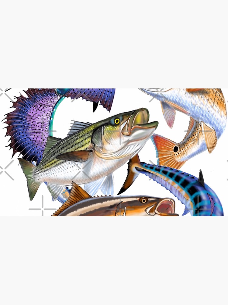 Imagen 6 de 6, Gorro de pescador con la obra Gamefish collage, diseñada y vendida por Bluemarlin.