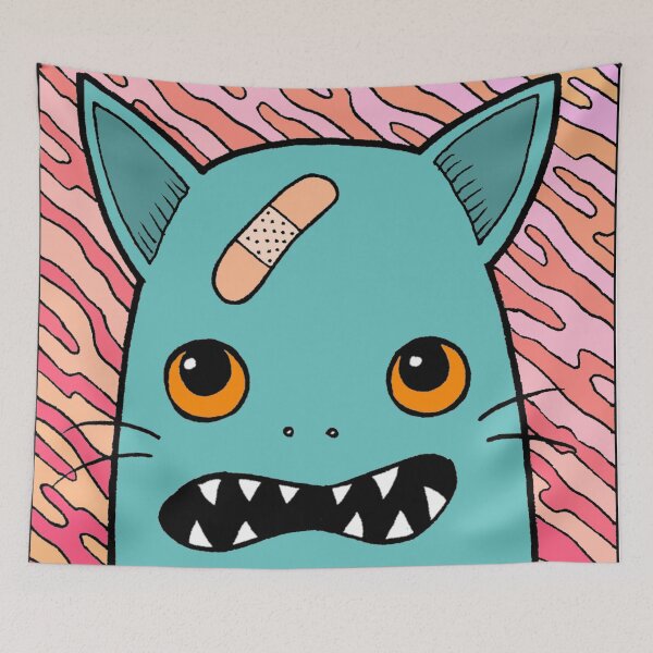 Item preview, Blue Monster with Band-Aid designed and sold by SquashBlossom1.