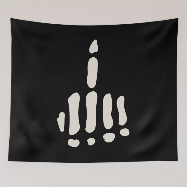 Item preview, Middle Finger Skeleton Hand Minimalist Halloween Design designed and sold by bonusroom.