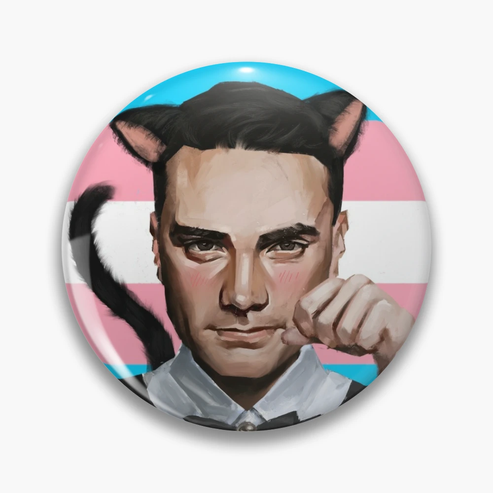 Ben Shapiro Catboy maid Trans pride flag | Pin