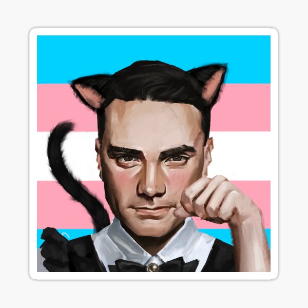 Ben Shapiro Catboy maid Trans pride flag Sticker