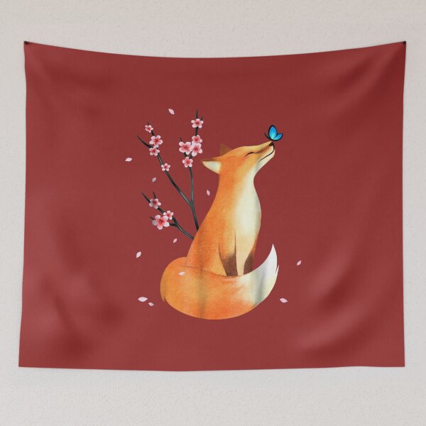 Item preview, Fox Japanese Cherry Blossom Flower  designed and sold by hanesmlwn64.