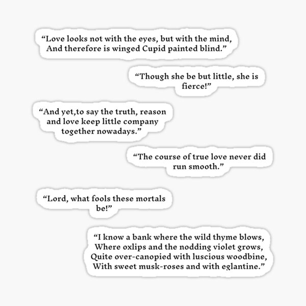 Item preview, A Midsummer Night's Dream Quotes Pack designed and sold by AthenianGarb.