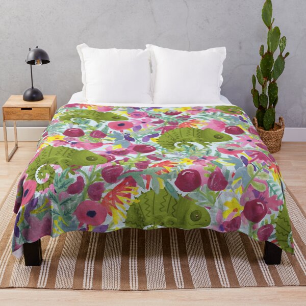 Item preview, Green Chameleon In A Floral Background designed and sold by Pearl-Island.