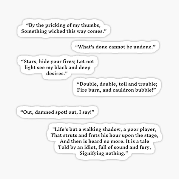Item preview, Macbeth Quotes Pack designed and sold by AthenianGarb.