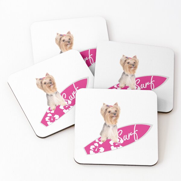 Item preview, Dog on surfboard, Yorkie Yorkshire Terrier on sufboard, surfing dog designed and sold by 732Studio.