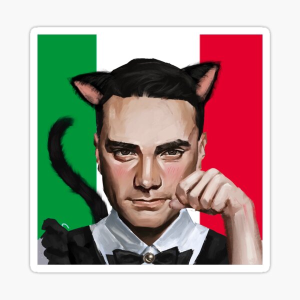 Ben Shapiro catboy maid Italian pride flag artwork Sticker