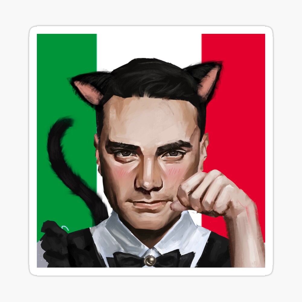 Ben Shapiro catboy maid Italian pride flag artwork | Postcard