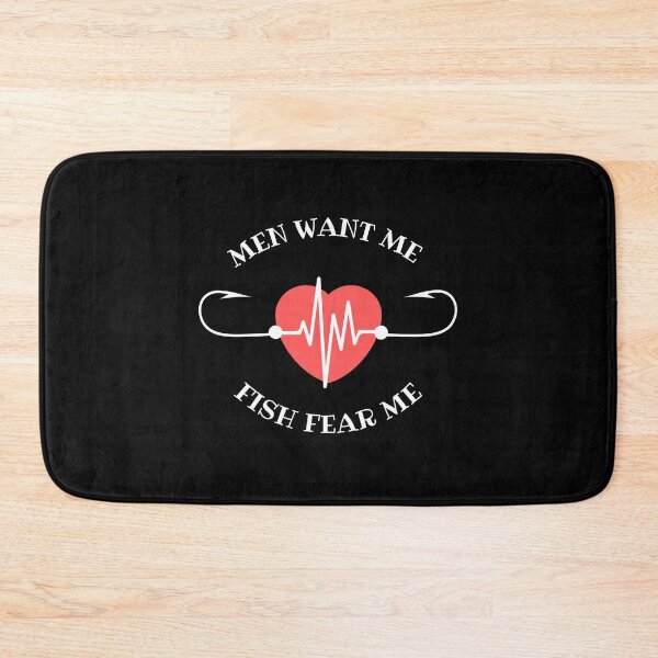 Item preview, Men want me, fish fear me, fishing hook heartbeat design designed and sold by Auntieck.