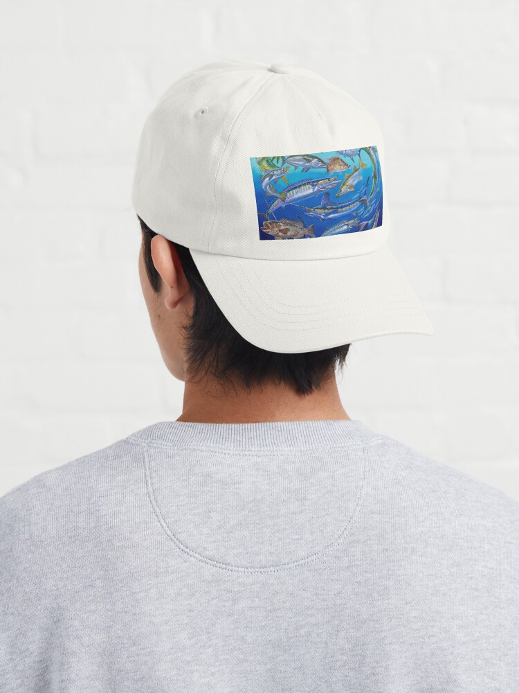 Imagen 4 de 7, Gorra con la obra Gamefish Collage, diseñada y vendida por Bluemarlin.