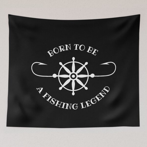 Item preview, Born to be a fishing legend, fishing hook design designed and sold by Auntieck.