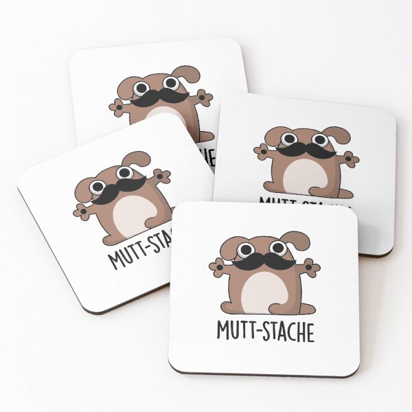 Item preview, Mutt-stache Funny Dog Moustache Puns  designed and sold by punnybone.