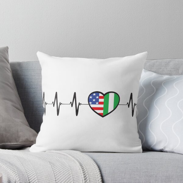 Item preview, USA and Nigerian flag heartbeat EKG hear line- Proud Nigeria roots designed and sold by pablomendoza.