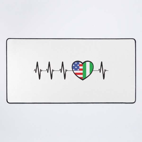 Item preview, USA and Nigerian flag heartbeat EKG hear line- Proud Nigeria roots designed and sold by pablomendoza.