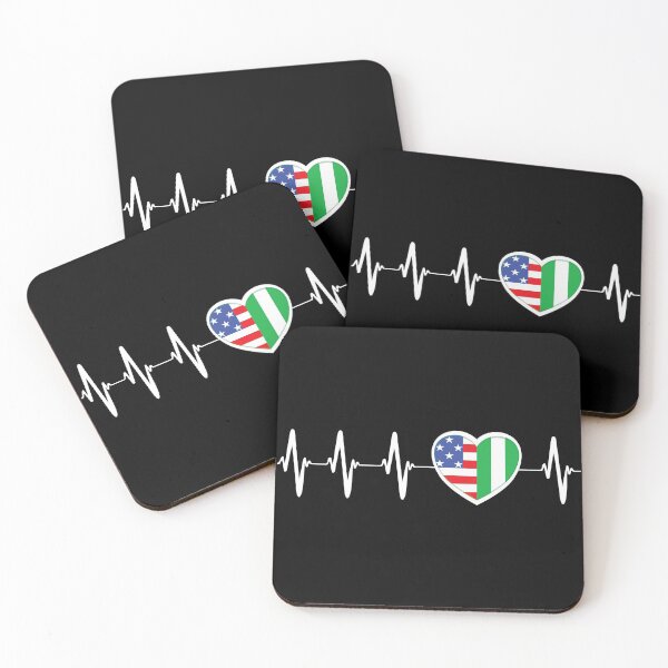 Item preview, USA Nigerian flag heartbeat EKG hear line- Proud Nigeria roots designed and sold by pablomendoza.