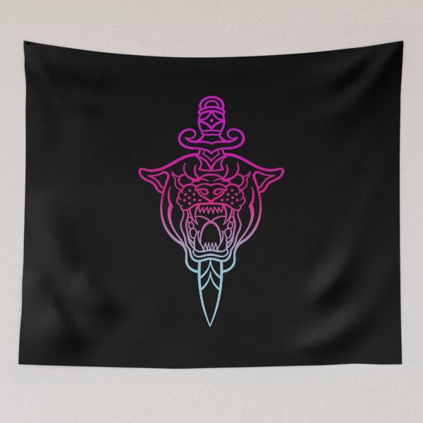 Item preview, tattoo panther dagger designed and sold by cat poe.