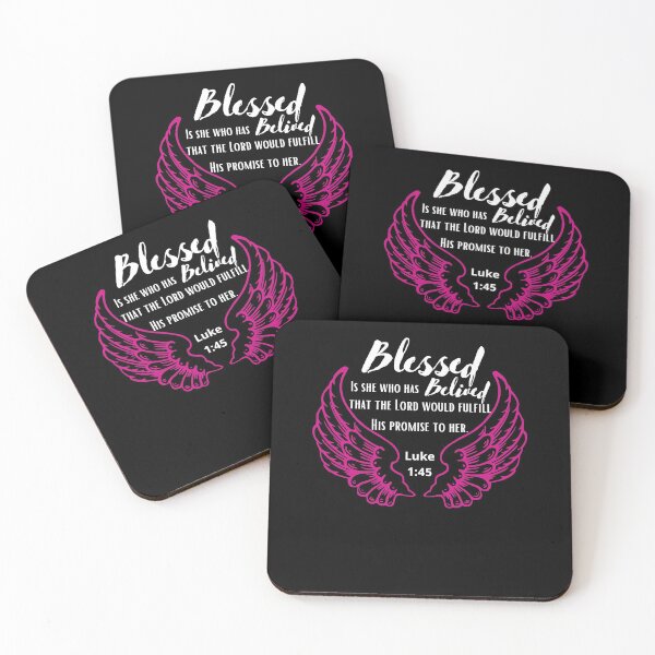 Item preview, Blessed is She - Luke 1:45 - Angel Wings Pink designed and sold by RedSparkle.