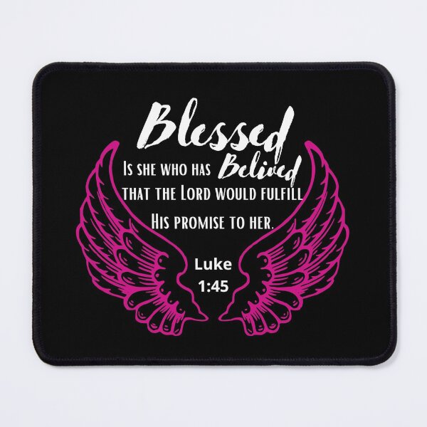 Item preview, Blessed is She - Luke 1:45 - Angel Wings Pink designed and sold by RedSparkle.