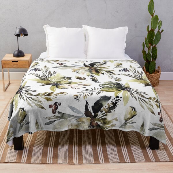 Item preview, Olive Watercolor Florals designed and sold by junkydotcom.