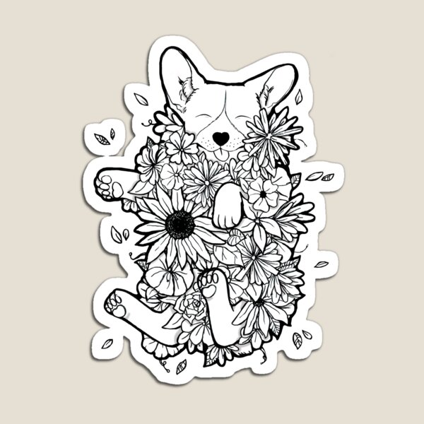 Item preview, Floral Corgi designed and sold by SweetLilGhost.
