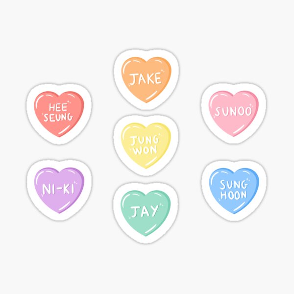 Pack d'autocollants coeur Enhypen pour les noms des membres Sticker