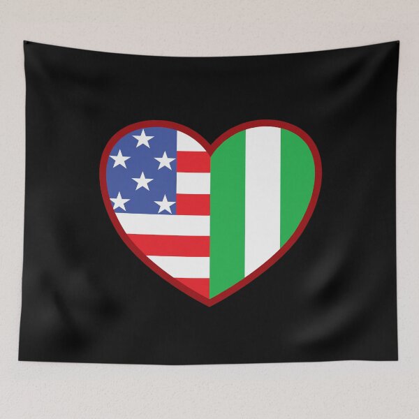 Item preview, My USA and Nigerian flag heart - Proud Nigeria roots designed and sold by pablomendoza.