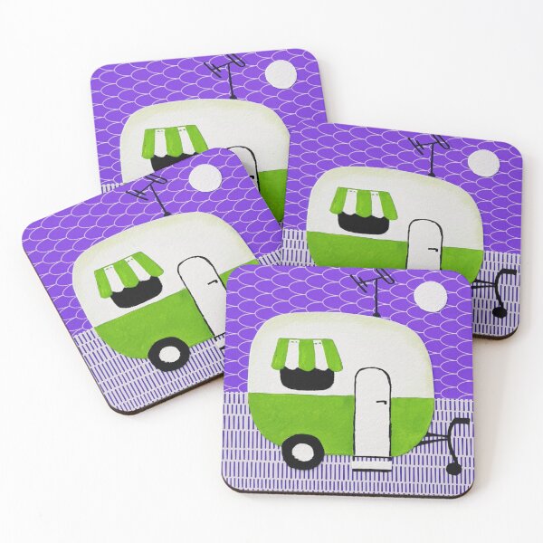 Item preview, Little green van in a purple world designed and sold by SueHolmArt.