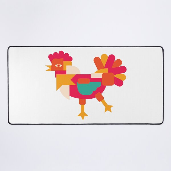 Chicken Cubism Desk Mat
