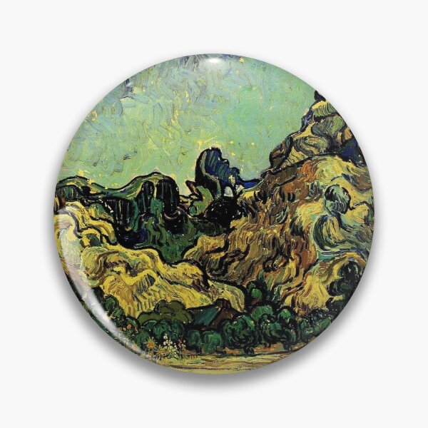 Artikelvorschau, Vincent van Gogh Mountains bei Saint-Rémy Reproduktion digital verbessert entworfen und verkauft von SapphicGrapphic .