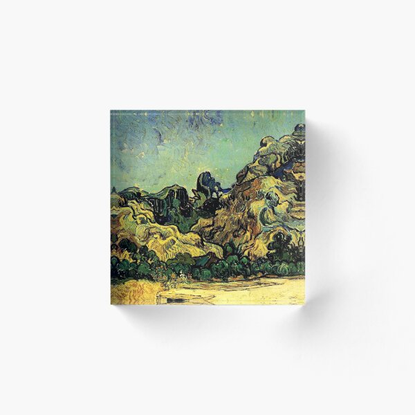 Artikelvorschau, Vincent van Gogh Mountains bei Saint-Rémy Reproduktion digital verbessert entworfen und verkauft von SapphicGrapphic .