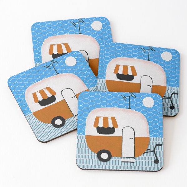 Item preview, Retro van in blues designed and sold by SueHolmArt.