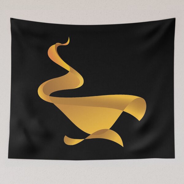 Item preview, Golden Magic Lamp in Free Flowing Fabric Style in Rich Gold Color designed and sold by Wiggly Lines.
