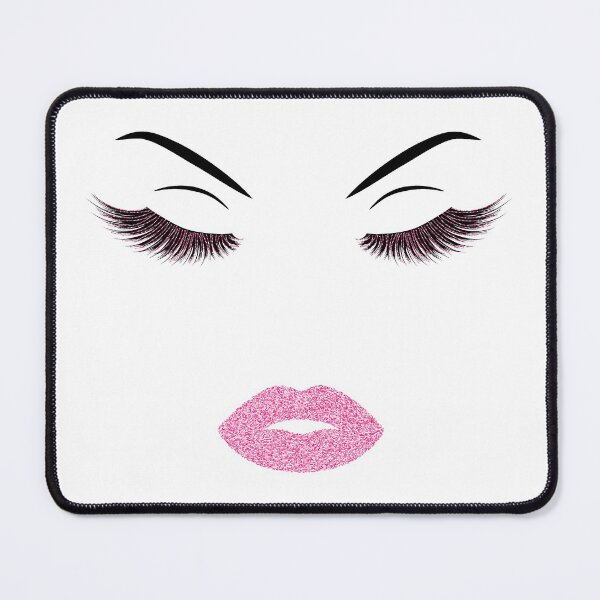 Item preview, Lashes and lips with light pink glitter designed and sold by sashica.