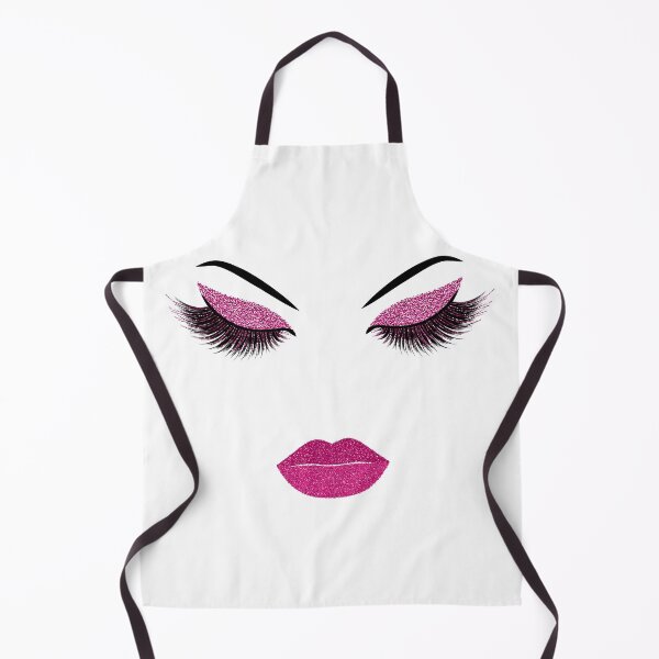Item preview, Lashes and lips with pink glitter effect designed and sold by sashica.