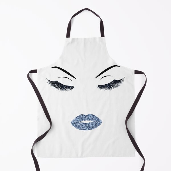 Item preview, Lashes and lips with dark blue glitter designed and sold by sashica.