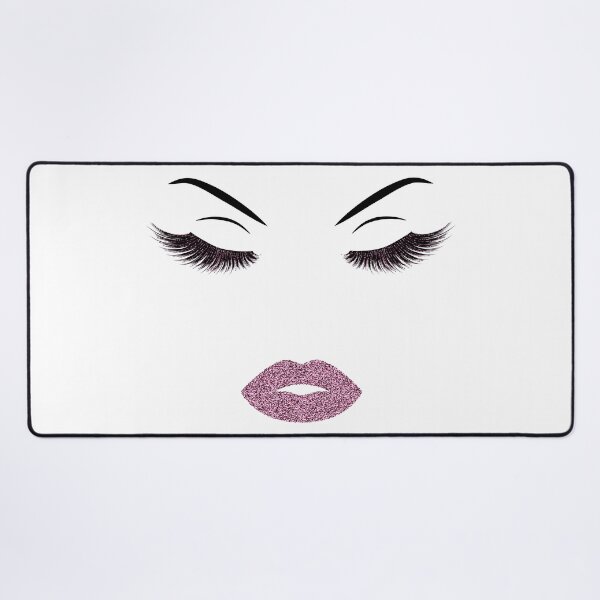 Item preview, Lashes and lips with burgundy glitter designed and sold by sashica.